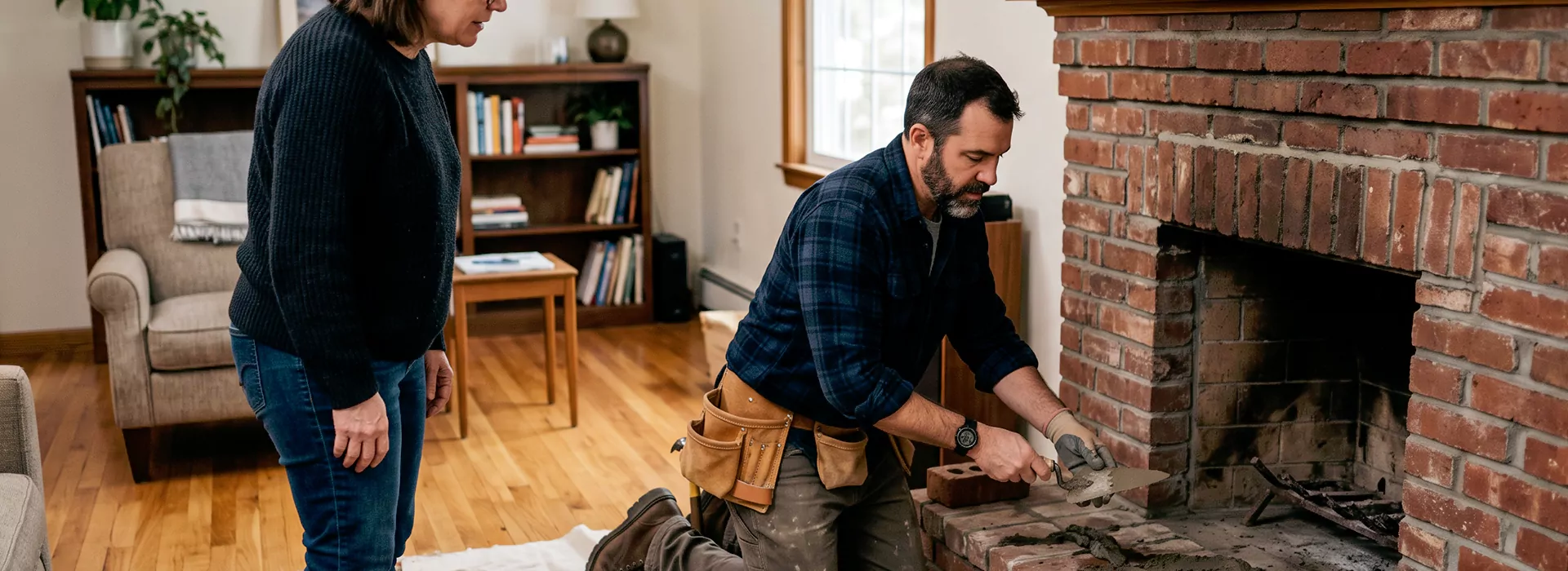 Brick Fireplace Repair in Whittier