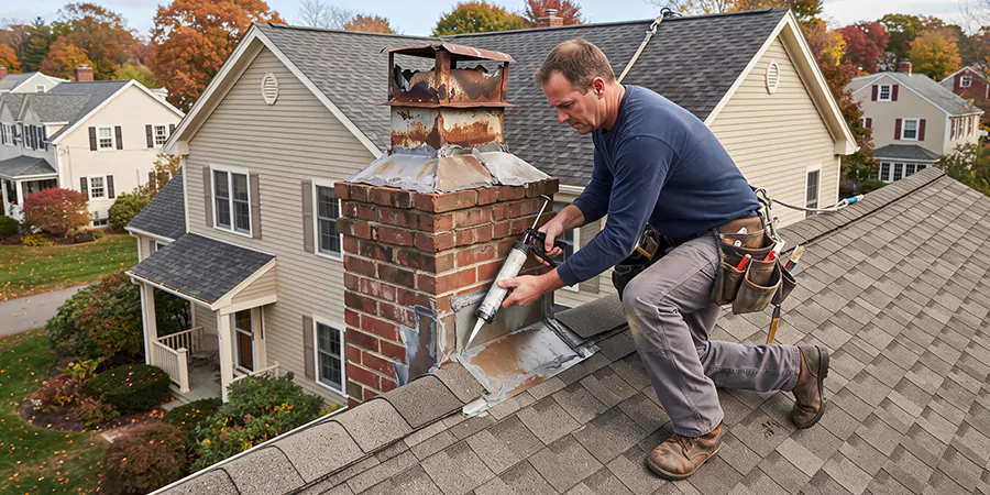 Chimney Chase Flashing Repair Whittier